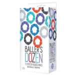 Baller's Dozen -– 12-Pack Super-Stretchy TPR Cock Rings Beaded